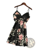 Floral Lace Satin Nightgown Silk Sleepwear Slip Dress