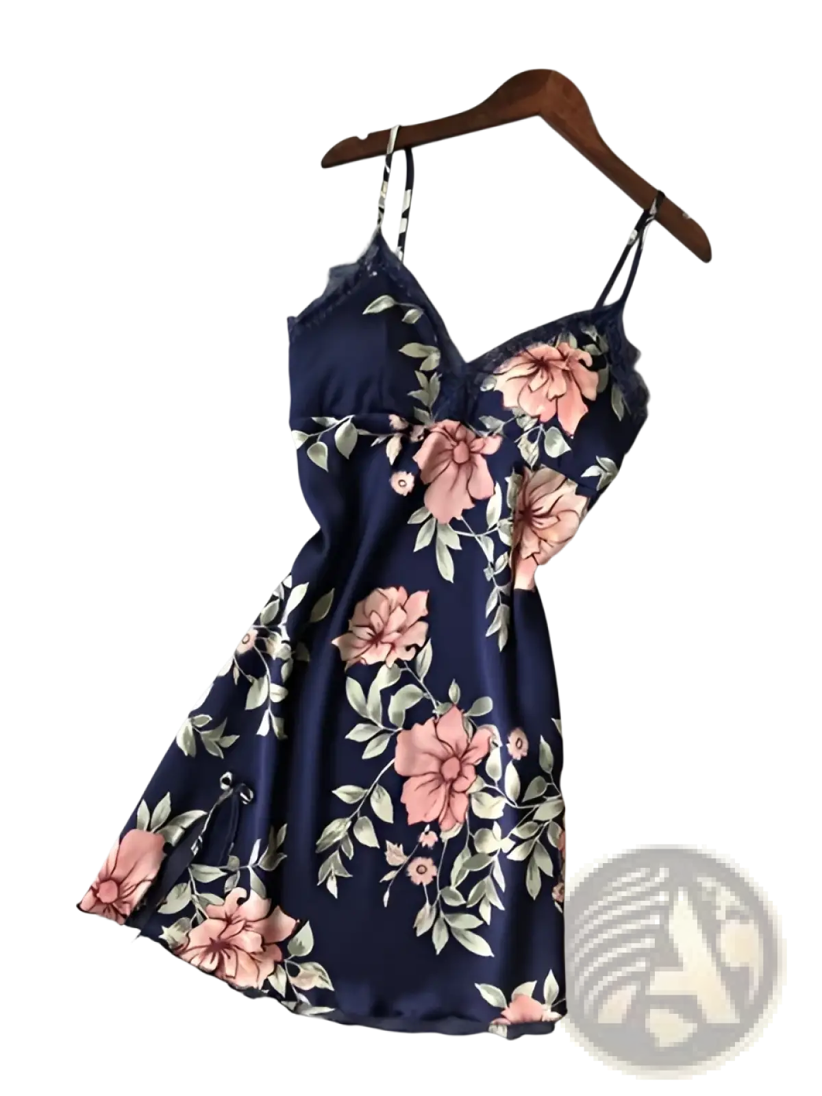 Floral Lace Satin Slip Nightgown